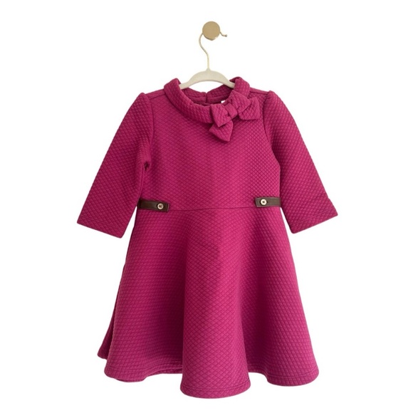 Janie and Jack Other - Janie and Jack Kids Fuchsia Quilted Dress with Bow Girl 2T - LIKE NEW Condition